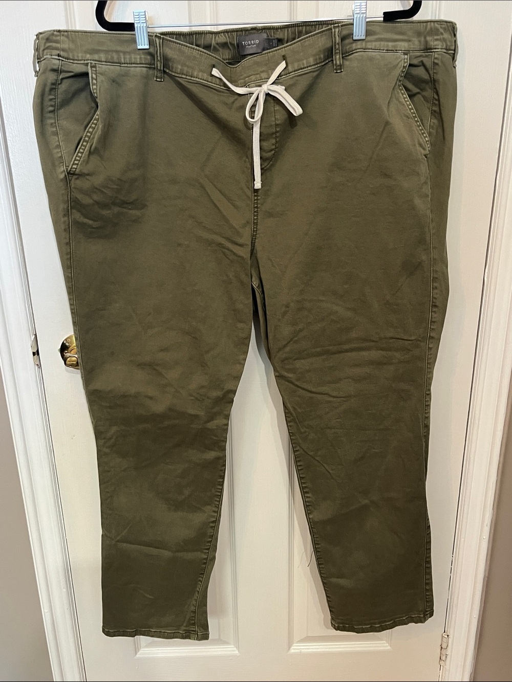 torrid Olive Green Straight-Leg Drawstring Pants